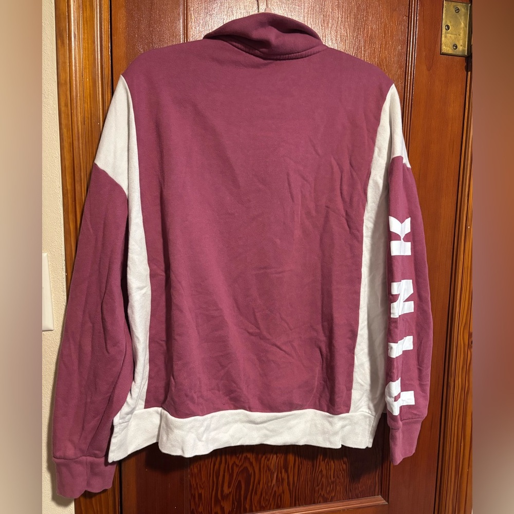 PINK Victoria's Secret Blush Pink Quarter-Zip Pullover Womens Size Large - Picture 7 of 7